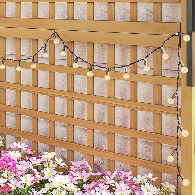 Outsunny Wood Planter with Trellis, Raised Garden Bed - Image 9