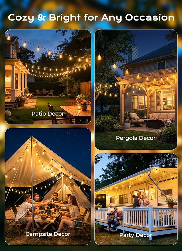 Brightown 76FT Solar String Lights Outdoor Waterproof, Patio Lights - Image 7