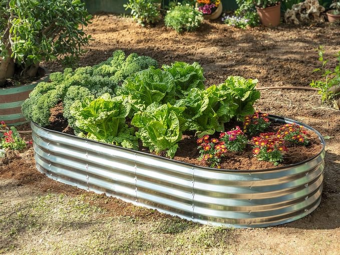 Plant & Plot Galvanized Raised Garden Beds Outdoor // 6×3×1 ft Planter Raised - Image 6