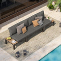 Aluminum Outdoor Patio Furniture Set, 4 Seats Modular Patio Sectional Sofa Set by Oasbira