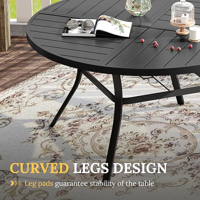 VICLLAX Round Patio Table with Adjustable Umbrella Hole - Image 6