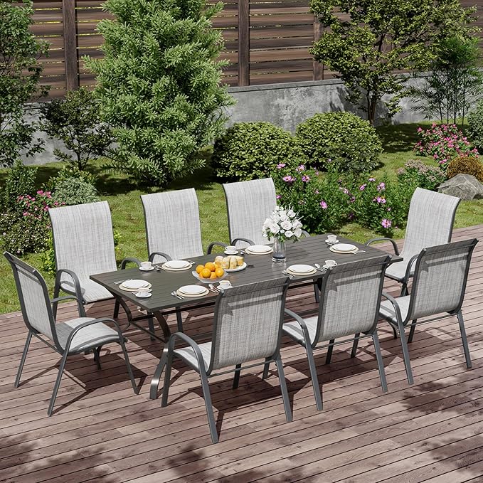 UDPATIO Patio Chairs Set of 8, Stackable Outdoor Dining Chairs - Image 2