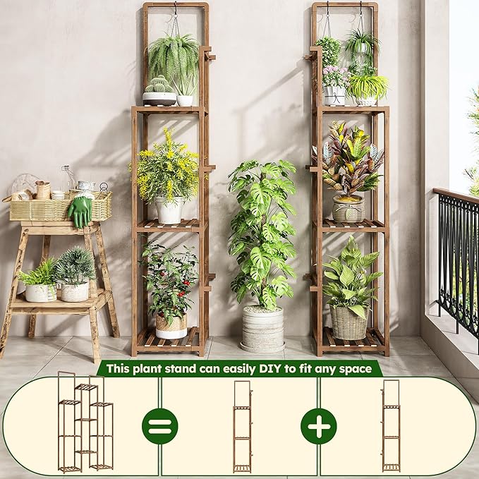 EnHomee Plant Stand Indoor Wood Plant Stand Outdoor Plant Shelves - Image 5