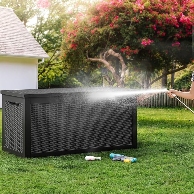YITAHOME XXL 260 Gal Large Deck Box, Outdoor Resin Storage Box, Rattan Storage - Image 7