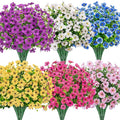 Bassion Artificial Flowers for Outdoors, 24 Bundles UV Resistant Fake Flowers by Bassion