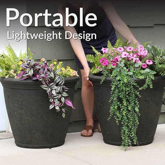 Sunnydaze 24-Inch Anjelica Large Plastic Pot - Image 5