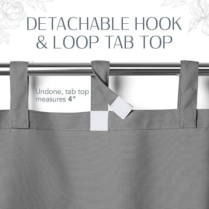 Elrene Home Fashions Matine Weatherproof Tab-Top Indoor/Outdoor Solid Color - Image 5