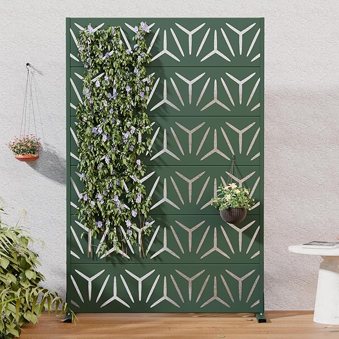 Casaphoria Metal Privacy Screen Outdoor, Drakgreen-Star by Casaphoria