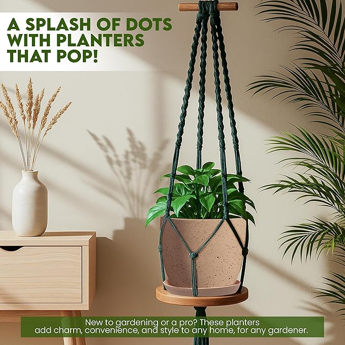 Utopia Home - Spotty Plant Pots Indoor - 7/6.6/6/5.3/4.8 Inches Flower Pots - 5 - Image 2