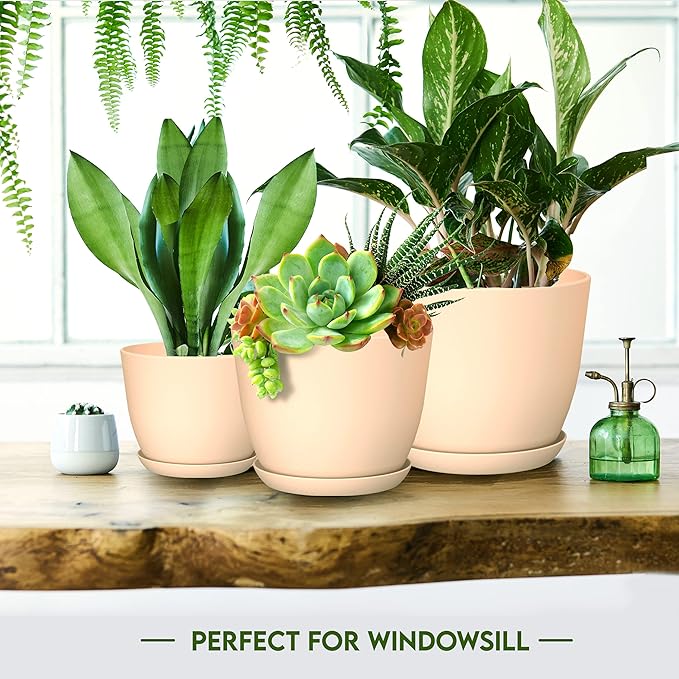 Utopia Home - Plant Pots with Drainage - 7/6.6/6/5.3/4.8 Inches Home Decor - Image 6