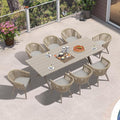 PURPLE LEAF 9 Piece Longer Outdoor Dining Set by PURPLELEAF