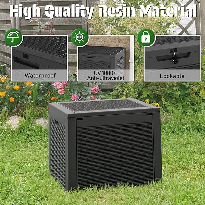 Outdoor Storage Box, Resin Deck Boxes Indoor and outdoor, Waterproof Storage - Image 3