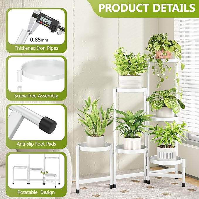 6 Tier Plant Stand Indoor, Tiered Plant Stand Outdoor - Image 5