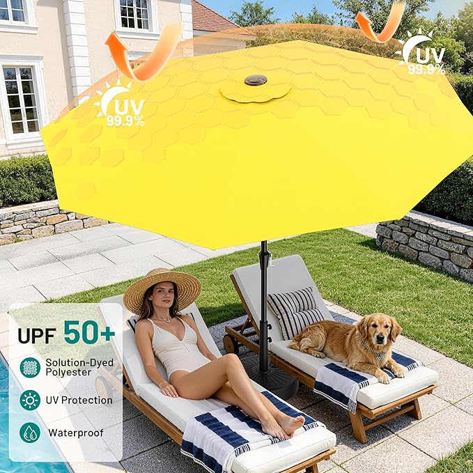 AreShark 9 FT Patio Umbrella for Outdoor, Outdoor Table Umbrella - Image 4