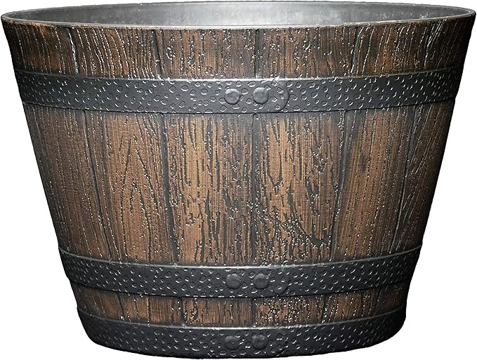Classic Home and Garden S74CP5D-037R Whiskey Barrel Planter 5 Pack, Kentucky by ClassicHomeandGarden