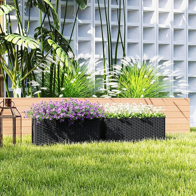 Outsunny Railing Planter Box, Hanging Flower Pots - Image 9