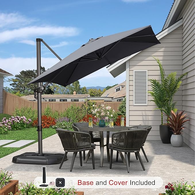 PURPLE LEAF 8'×8' Patio Cantilever Umbrella - Image 2