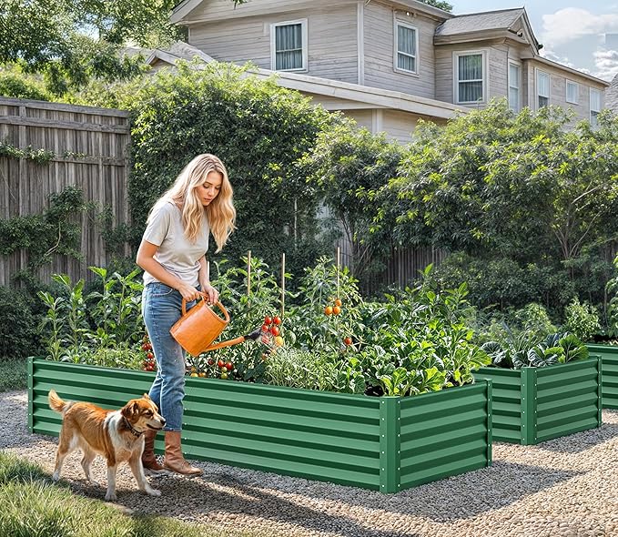 YITAHOME 6x3x1.5 2pcs Large Raised Garden Bed Kit, Galvanized Metal Planter Box - Image 4
