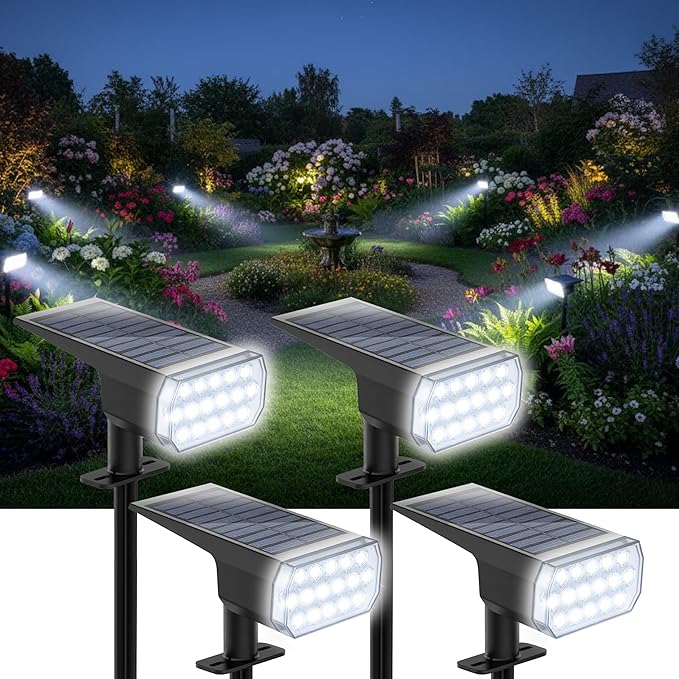 Solar Lights Outdoor Waterproof, 3 Lighting Modes Solar Spot Lights Outdoor by Chasikeo