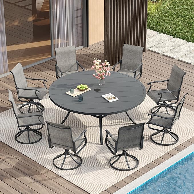 VICLLAX 60" Outdoor Round Patio Table - Image 2