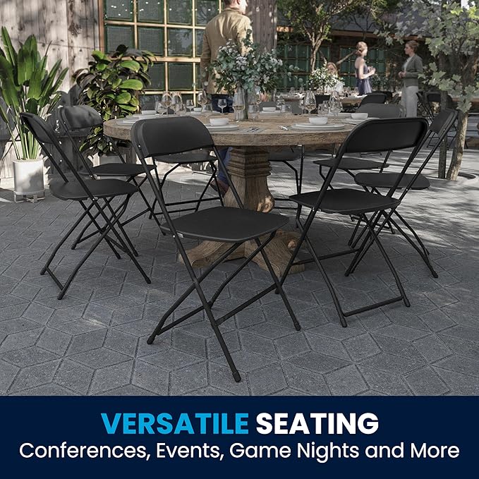 Flash Furniture Hercules Set of 10 Indoor/Outdoor Heavy-Duty Plastic Folding - Image 9
