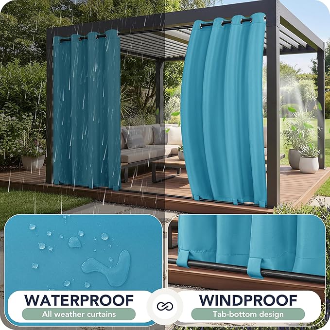 Outdoor Curtains for Patio Waterproof 6 Panels - Image 2