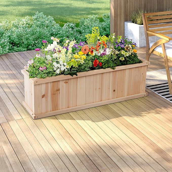 Shine Company Premium Cedar Raised Garden Bed, Planter Box - Image 3