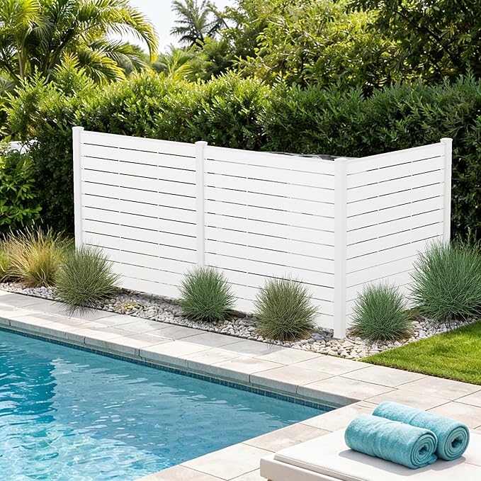 Kozyard 50" W x 48" H Outdoor Privacy Screens Aluminum Post, Air Conditioner by Kozyard