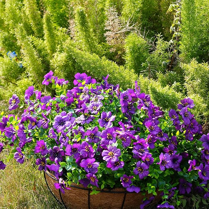 Artificial Flowers for Outdoor, UV Resistant Fake Silk Flowers, Realistic Faux - Image 4