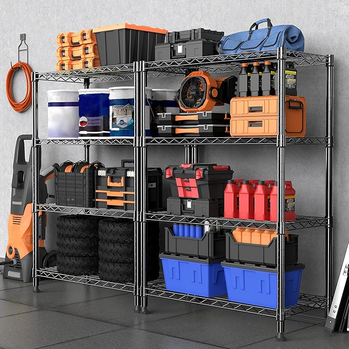 1000 lbs Storage Shelving Steel Heavy Duty 4-Tier Utility Shelving Unit Steel - Image 7