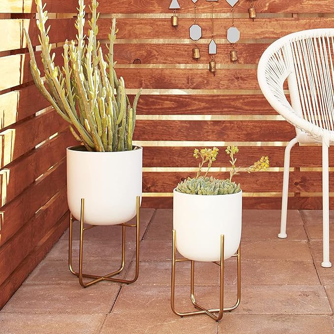 Deco 79 Metal Indoor Outdoor Planter Large Planter Pot - Image 2
