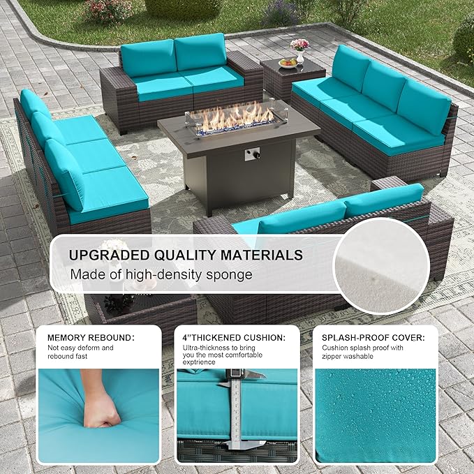 Kullavik 13PCS Outdoor Patio Furniture Set - Image 4