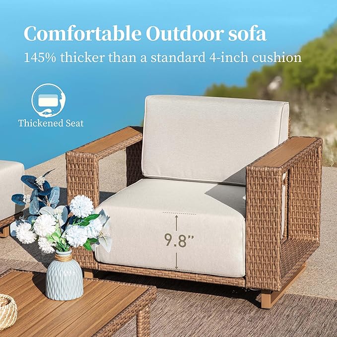 Sectional Outdoor Patio Furniture, Outdoor Rattan Wicker Sectional Sofa - Image 3
