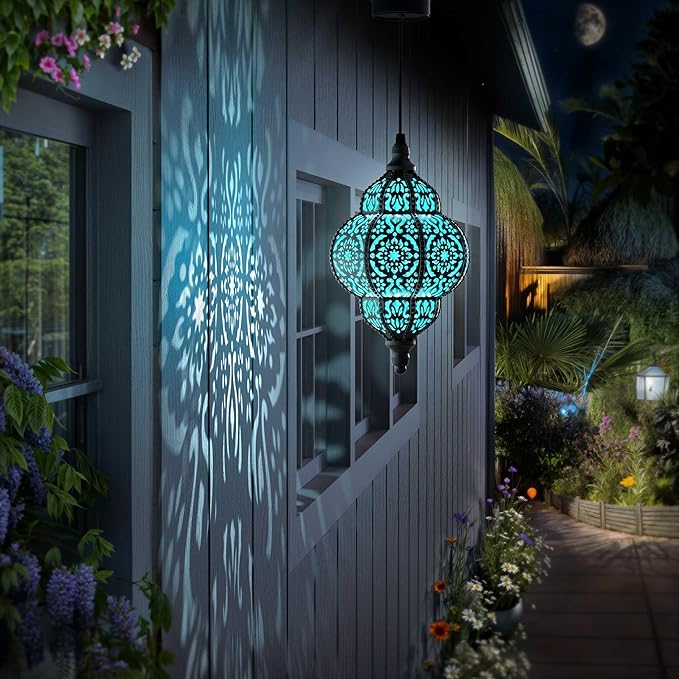 Hanging Solar Lights Outdoor Garden Decor Solar Lantern Waterproof Plastic - Image 7