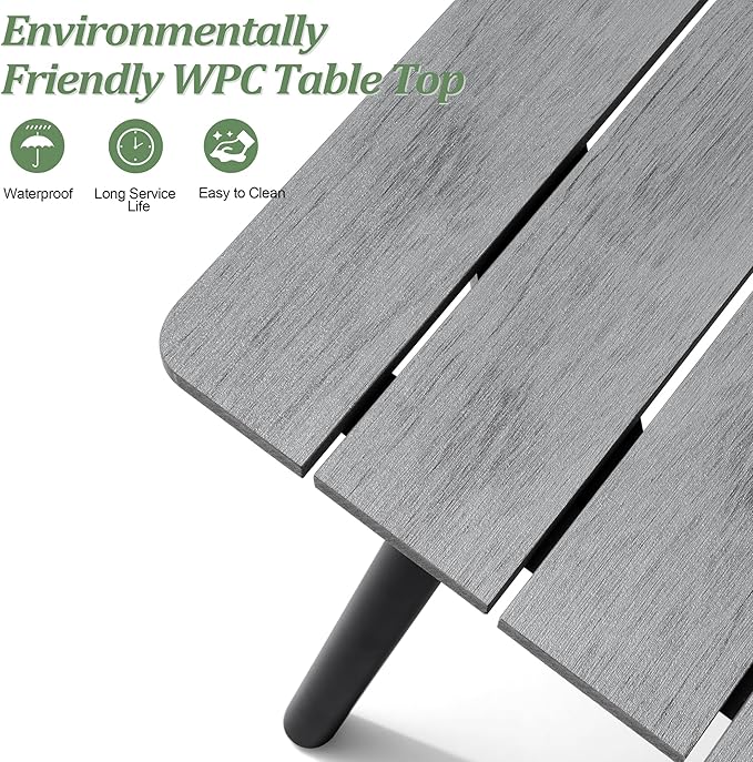 95" Patio Outdoor Dining Table for 8-10, Weather-Resistant Aluminum Frame - Image 4