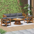 Merax Outdoor 4-Piece Acacia Wood Conversation Set by Merax