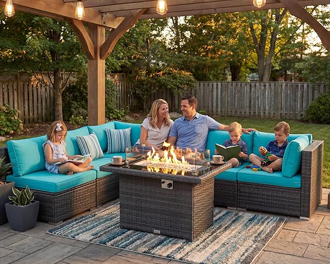 NICESOUL 7 Piece Large Modern Patio Furniture Set - Image 3
