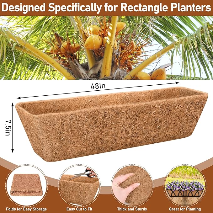 Riare 2 Pack 48 Inch Rectangle Coconut Liners - Image 2