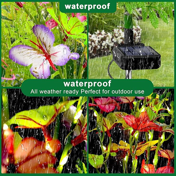 Solar Garden Lights Outdoor Waterproof, 4 Packs Solar Swaying Butterfly Lights - Image 7