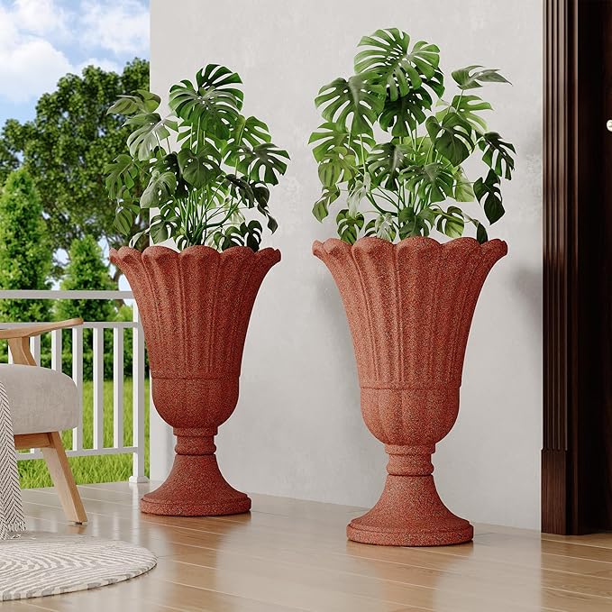 23" Tall Planters for Outdoor Plants Set of 2, Planter - Image 5