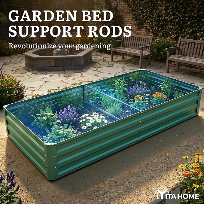 YITAHOME 6x3x1ft 2pcs Large Raised Garden Bed Kit, Galvanized Metal Planter Box - Image 7