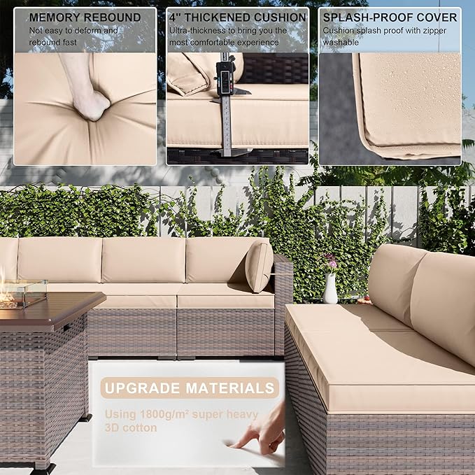 Kullavik 15PCS Outdoor Patio Furniture Set - Image 5