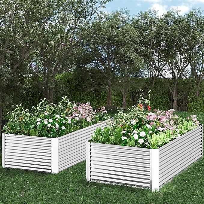 FRIZIONE 3pcs Tall 4x2x1.5ft Galvanized Raised Garden Bed Outdoor, Steel Garden - Image 9