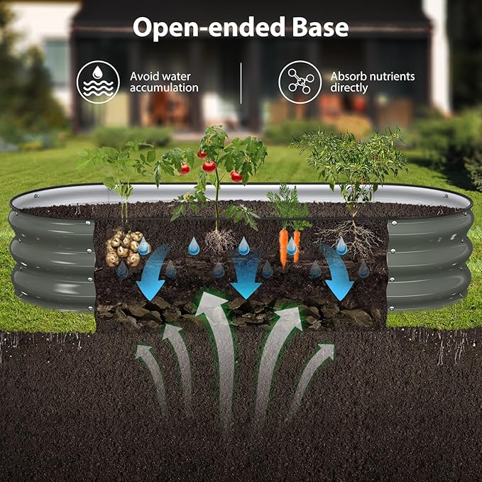 Raised Garden Bed Kit, Large Metal Raised Beds - Image 4