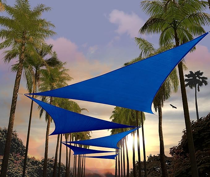 Amgo Custom Size 14' x 14' x 14' Blue Triangle Sun Shade Sail UPF50+ AGTAPRT12 by Amgo