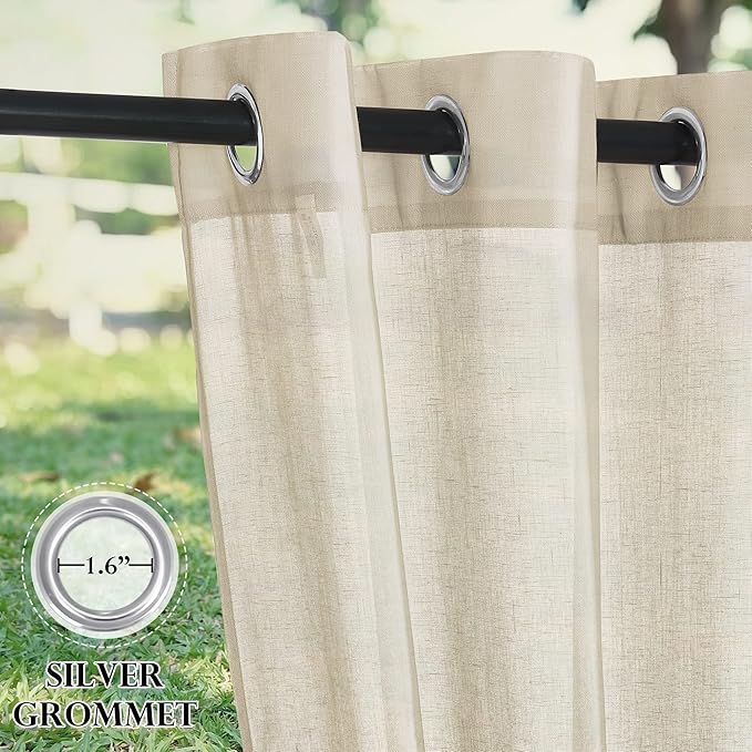 RYB HOME Outdoor Linen Curtains - Image 4
