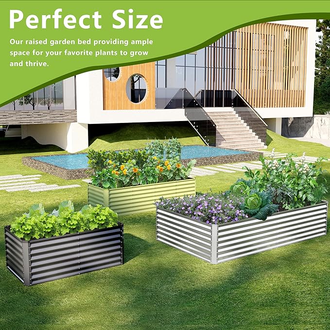 8x2x2FT Galvanized Raised Garden Bed, Galvanized Planter Boxes Outdoor - Image 6