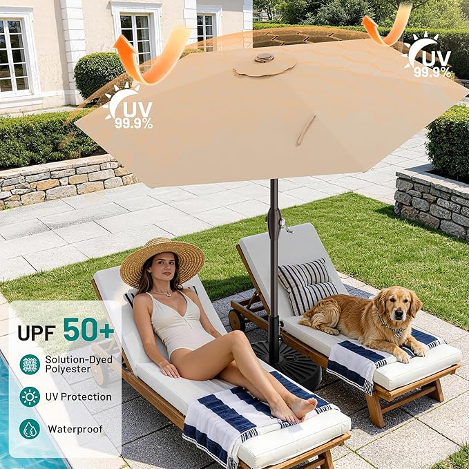 AreShark 7.5FT Patio Umbrella Table Market Umbrella - Image 4