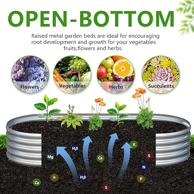 2PCS 6x3x1ft Galvanized Metal Raised Garden Bed Kit, Outdoor Planter Box - Image 3