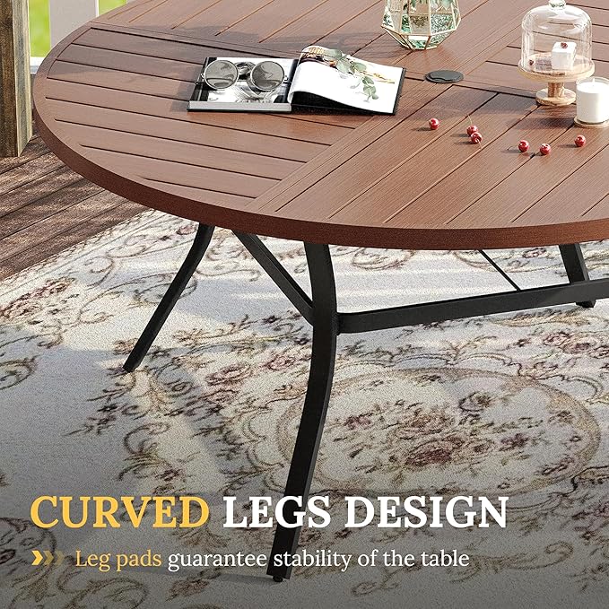 VICLLAX Round Patio Table with Adjustable Umbrella Hole - Image 6